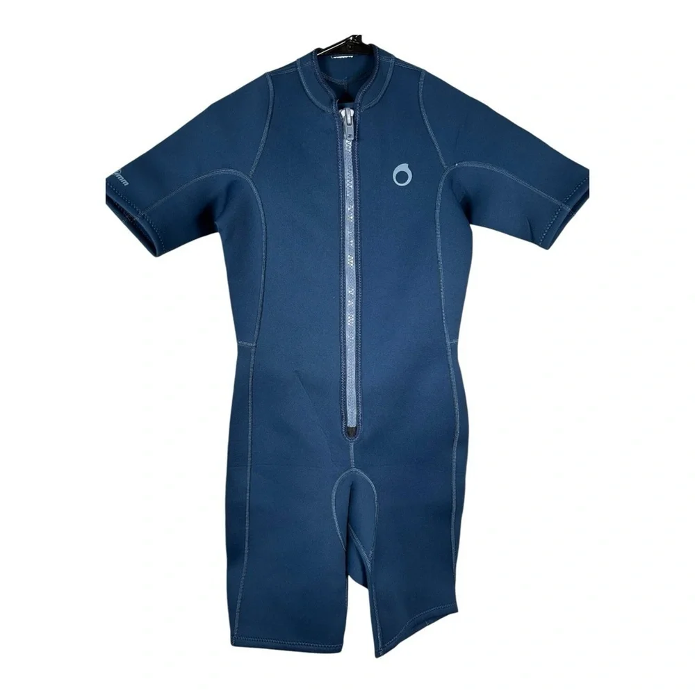 DECATHLON Neoprene Shorty Navy Blue Snorkeling Swim Suit no size approx 12-14